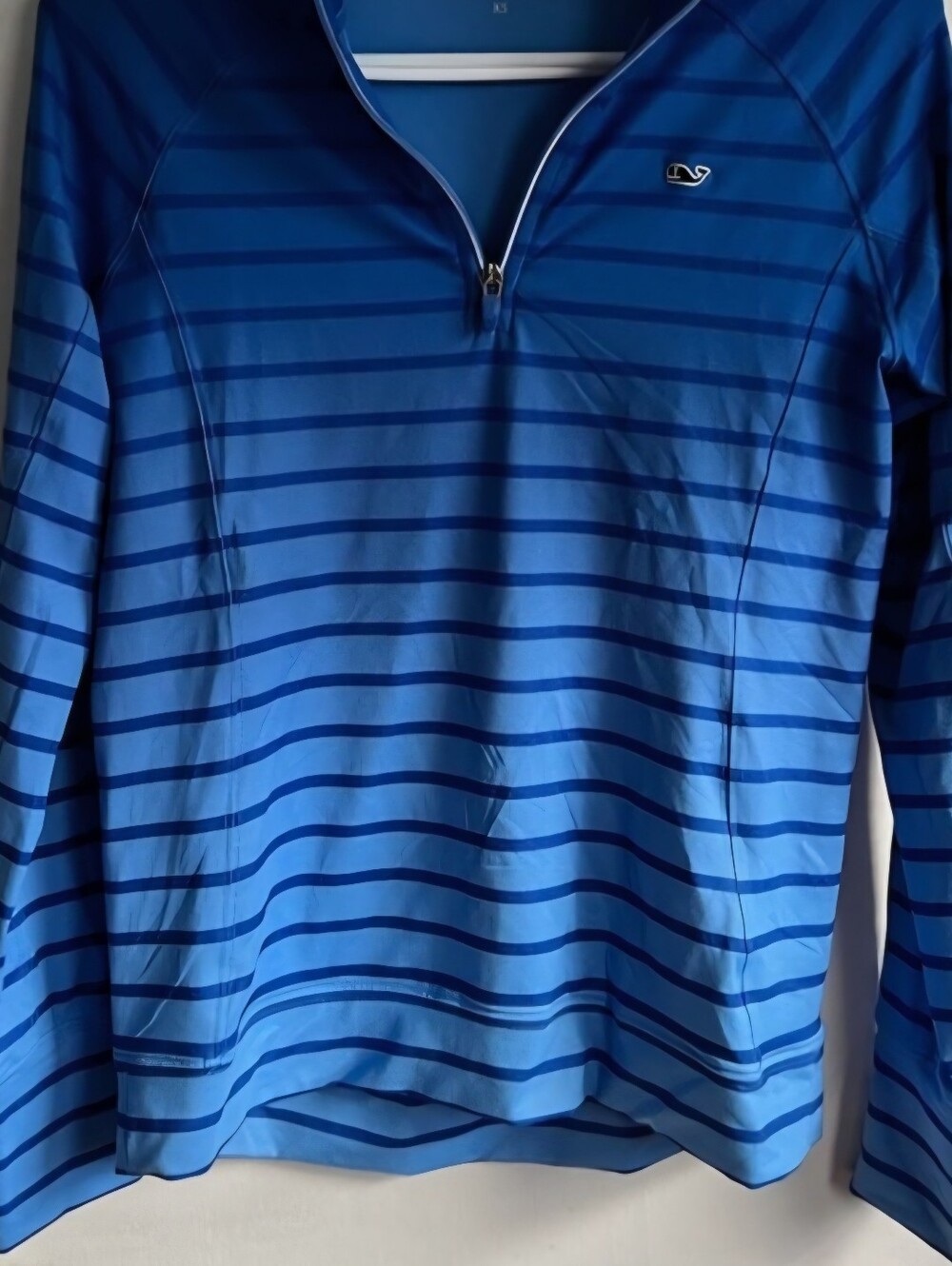 Vineyard Vines Blue Striped Quarter-Zip Pullover NWOT